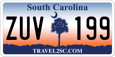 SC license plate ZUV199