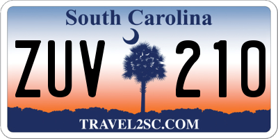 SC license plate ZUV210