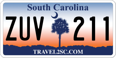 SC license plate ZUV211