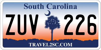 SC license plate ZUV226