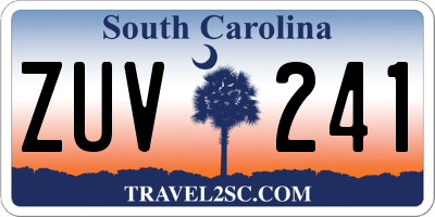 SC license plate ZUV241