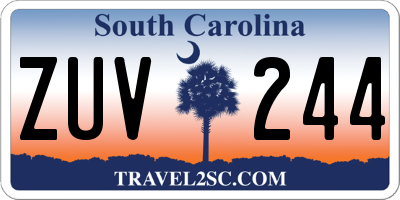SC license plate ZUV244