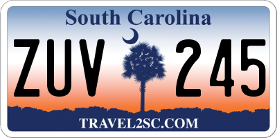 SC license plate ZUV245