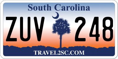 SC license plate ZUV248