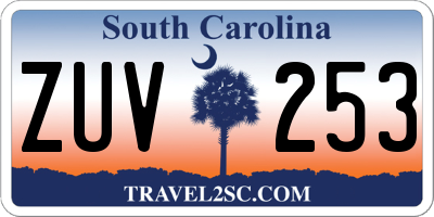 SC license plate ZUV253