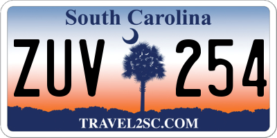SC license plate ZUV254