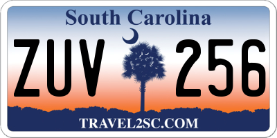 SC license plate ZUV256