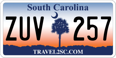 SC license plate ZUV257