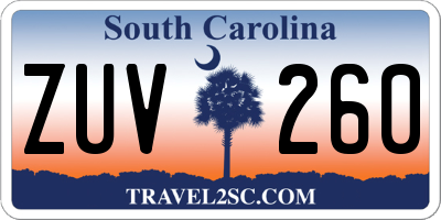 SC license plate ZUV260
