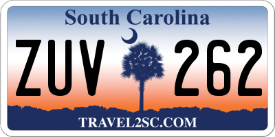SC license plate ZUV262