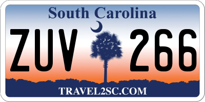 SC license plate ZUV266