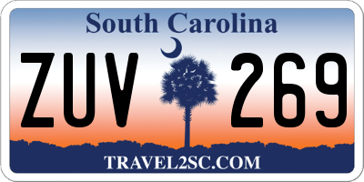 SC license plate ZUV269