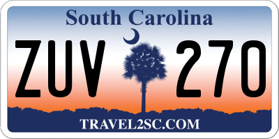 SC license plate ZUV270