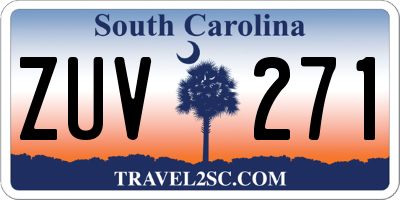 SC license plate ZUV271