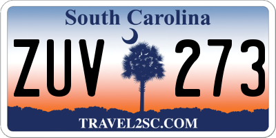 SC license plate ZUV273