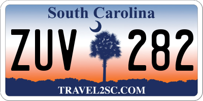 SC license plate ZUV282
