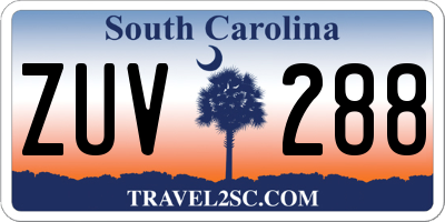 SC license plate ZUV288
