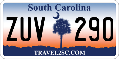 SC license plate ZUV290