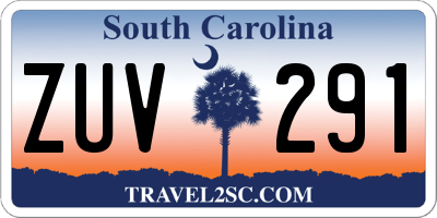 SC license plate ZUV291