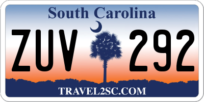 SC license plate ZUV292