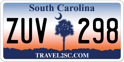 SC license plate ZUV298