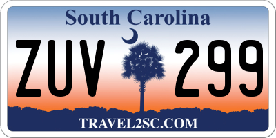 SC license plate ZUV299
