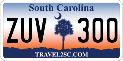 SC license plate ZUV300