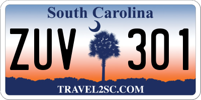 SC license plate ZUV301