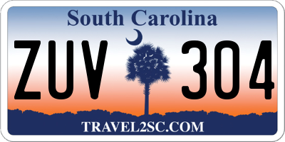 SC license plate ZUV304