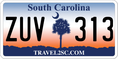 SC license plate ZUV313