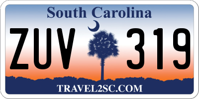 SC license plate ZUV319