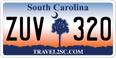 SC license plate ZUV320