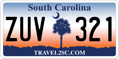 SC license plate ZUV321