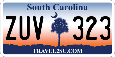 SC license plate ZUV323