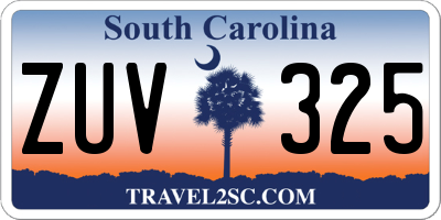 SC license plate ZUV325