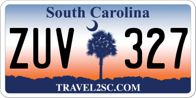 SC license plate ZUV327
