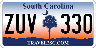 SC license plate ZUV330