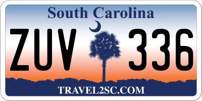 SC license plate ZUV336