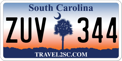 SC license plate ZUV344