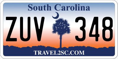 SC license plate ZUV348