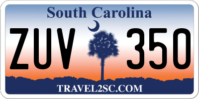 SC license plate ZUV350