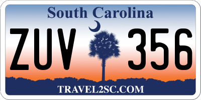 SC license plate ZUV356