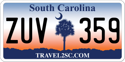 SC license plate ZUV359