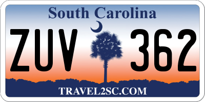 SC license plate ZUV362