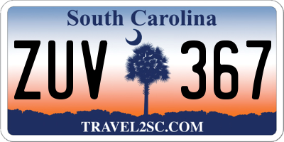 SC license plate ZUV367