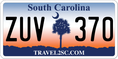 SC license plate ZUV370