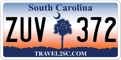 SC license plate ZUV372