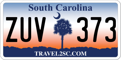SC license plate ZUV373