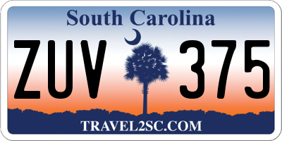 SC license plate ZUV375