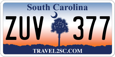 SC license plate ZUV377